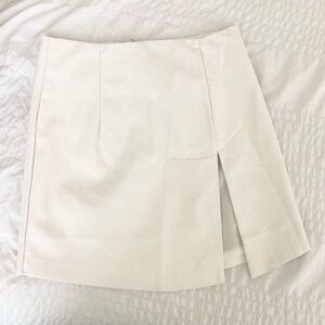 Lulus leather white Skirt with Side Slit